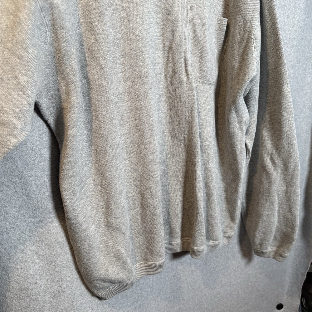 Eddie Bauer Sweatshirt Men's XL Tall Vintage Collared Gray Cotton Pullover - Picture 5 of 9